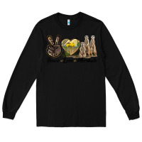 Black Peace Love Meerkats Long Sleeve Tee - LillyAllenDesigns