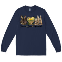 Navy Peace Love Meerkats Long Sleeve Tee - LillyAllenDesigns