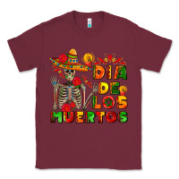 Burgundy dia de los muertos Classic Tee - AdoDesignShop