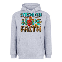 Heather Grey Strength Hope Faith Heavyweight Hoodie - BundleAndBundleShop