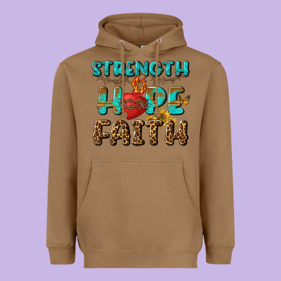 Strength Hope Faith Heavyweight Hoodie Designed By Bundleandbundleshop