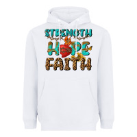 White Strength Hope Faith Heavyweight Hoodie - BundleAndBundleShop