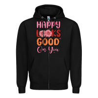 Black happy looks good on you Zipper Hoodie - MaliasSmallBusiness