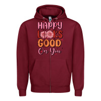 Burgundy happy looks good on you Zipper Hoodie - MaliasSmallBusiness