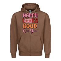 Chestnut happy looks good on you Zipper Hoodie - MaliasSmallBusiness