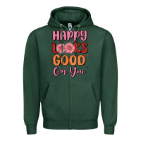 Sports Green happy looks good on you Zipper Hoodie - MaliasSmallBusiness
