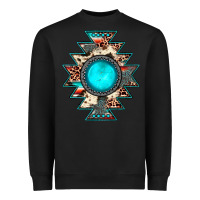 Black aztec leopard turquoise gemstone Heavyweight Sweatshirt - JahusDesignShop