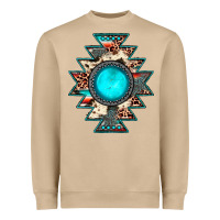 Mushroom aztec leopard turquoise gemstone Heavyweight Sweatshirt - JahusDesignShop
