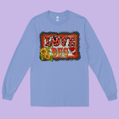 Ladybug  Love Bug Backround Long Sleeve Tee Designed By Barkaloodesign