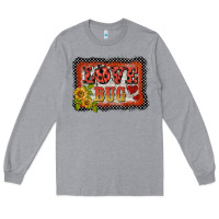 Heather Grey ladybug  love bug backround Long Sleeve Tee - BarkalooDesign