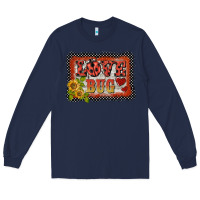 Navy ladybug  love bug backround Long Sleeve Tee - BarkalooDesign