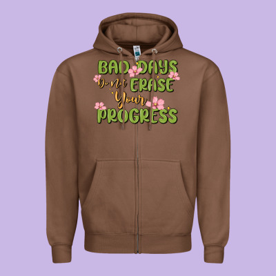 Mental Health Uplifting Quote Zipper Hoodie Designed By Maliassmallbusiness