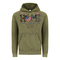 Vintage Olive home of the free beacuse of the brave Vintage Hoodie - CowhideDigitalArt