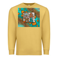 Antique Gold Fall Autumn Leopard Serape Mama Premium Sweatshirt - LillyAllenDesigns