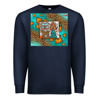Navy Fall Autumn Leopard Serape Mama Premium Sweatshirt - LillyAllenDesigns