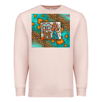 Pale Pink Fall Autumn Leopard Serape Mama Premium Sweatshirt - LillyAllenDesigns