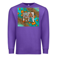 Purple Fall Autumn Leopard Serape Mama Premium Sweatshirt - LillyAllenDesigns