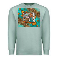 Seafoam Fall Autumn Leopard Serape Mama Premium Sweatshirt - LillyAllenDesigns