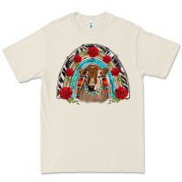 Bone brown baby cow floral rose rainbow Premium Tee - BarkalooDesign