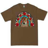 Cacao brown baby cow floral rose rainbow Premium Tee - BarkalooDesign