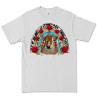 Dove Grey brown baby cow floral rose rainbow Premium Tee - BarkalooDesign
