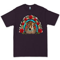 Plum brown baby cow floral rose rainbow Premium Tee - BarkalooDesign