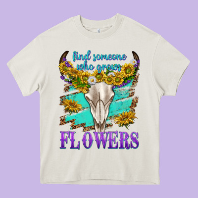 Find Someone Who Grows Flowers Heavy Core Tee Designed By Texasbilliewilder