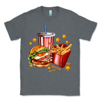 Charcoal Heather hamburger potatoes and coke Classic Tee - AdoDesignShop