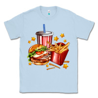 Dusty Blue hamburger potatoes and coke Classic Tee - AdoDesignShop