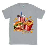 Heather Grey hamburger potatoes and coke Classic Tee - AdoDesignShop