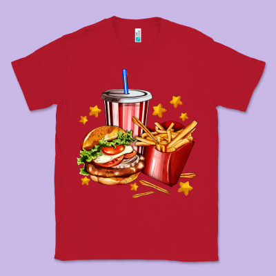 Hamburger Potatoes And Coke Classic Tee Designed By Adodesignshop