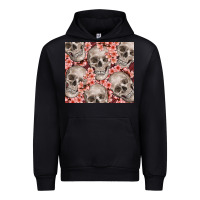 Black skulls and flowers Urban Hoodie - TumblerDesignByShophia