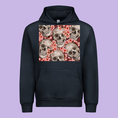 Skulls And Flowers Urban Hoodie Designed By Tumblerdesignbyshophia
