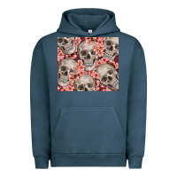 Pigment Midnight Navy skulls and flowers Urban Hoodie - TumblerDesignByShophia