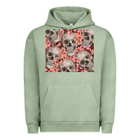 Pigment Oil Green skulls and flowers Urban Hoodie - TumblerDesignByShophia