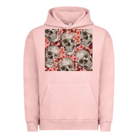 Pigment Salmon skulls and flowers Urban Hoodie - TumblerDesignByShophia