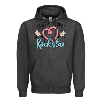Charcoal Heather educational rockstar Zipper Hoodie - MaliasSmallBusiness
