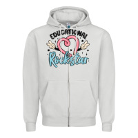Dove Grey educational rockstar Zipper Hoodie - MaliasSmallBusiness