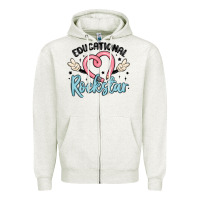 Oatmeal Heather educational rockstar Zipper Hoodie - MaliasSmallBusiness