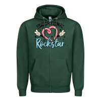 Sports Green educational rockstar Zipper Hoodie - MaliasSmallBusiness