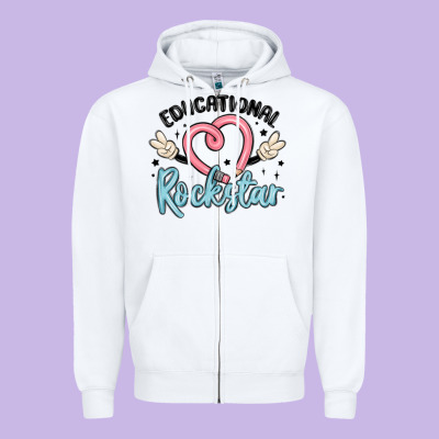 Educational Rockstar Zipper Hoodie Designed By Maliassmallbusiness
