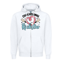 White educational rockstar Zipper Hoodie - MaliasSmallBusiness