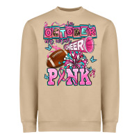 Mushroom in october we wear cheer pink football Heavyweight Sweatshirt - AdoDesignShop