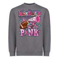 In October We Wear Cheer Pink Football Heavyweight Sweatshirt | Teevron