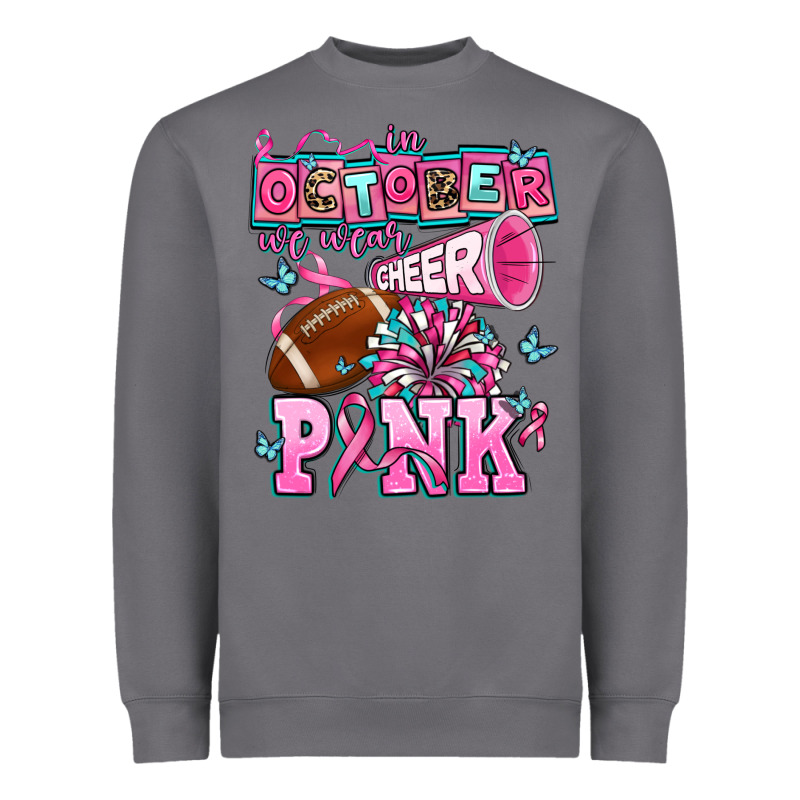 In October We Wear Cheer Pink Football Heavyweight Sweatshirt by AdoDesignShop | Teevron
