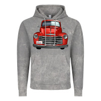 Cloud Rock western red truck front view Vintage Hoodie - FaDigitalArtStudio