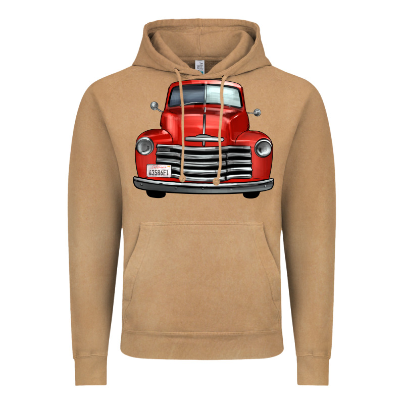 Western Red Truck Front View Vintage Hoodie by FaDigitalArtStudio | Teevron