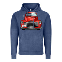 Vintage Denim western red truck front view Vintage Hoodie - FaDigitalArtStudio