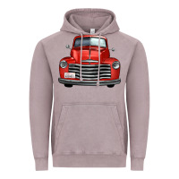 Vintage Zinc western red truck front view Vintage Hoodie - FaDigitalArtStudio