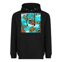 Black Mama Bear Hunting Fish With Leopard Seamless Pattern Heavyweight Hoodie - BundleAndBundleShop